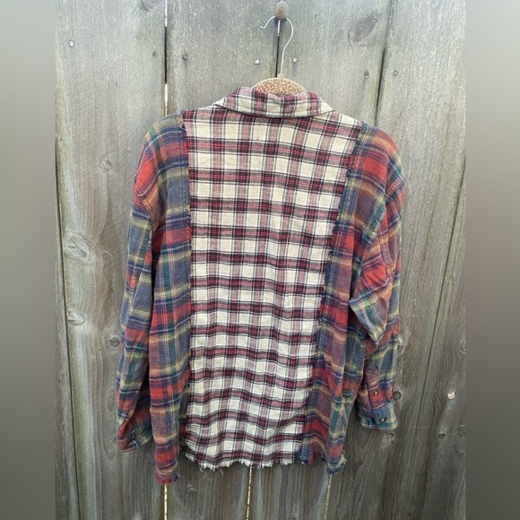 BDG Robbie Spliced Patchwork Flannel | Urban Outfitters | XS Oversized - Picture 5 of 5